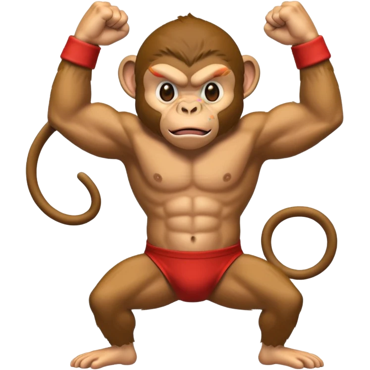 monkey beating up emoji