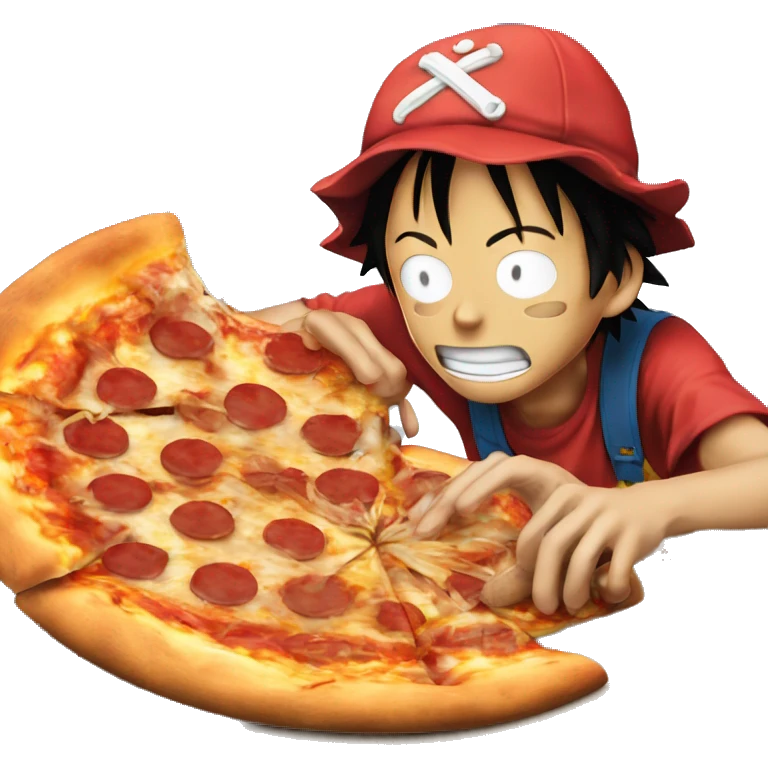 luffy qui mange une pizza emoji
