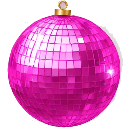 pink disco ball with a bow emoji