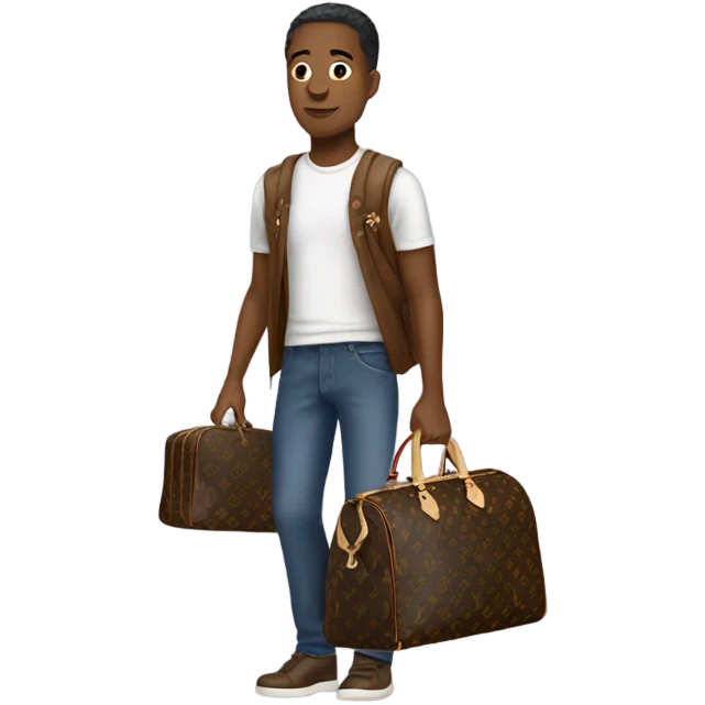 Man carrying Louis Vuitton  emoji