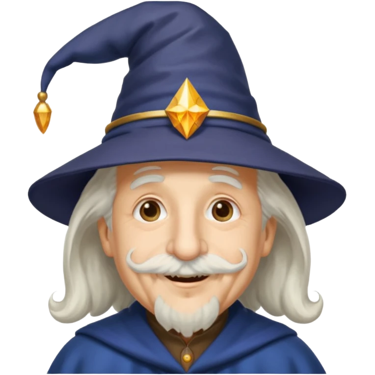 Albert Einstein, wearing wizard hat custome emoji