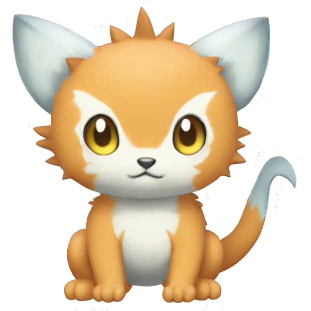 Kawaii cool Digimon-Fakemon-animal full body emoji