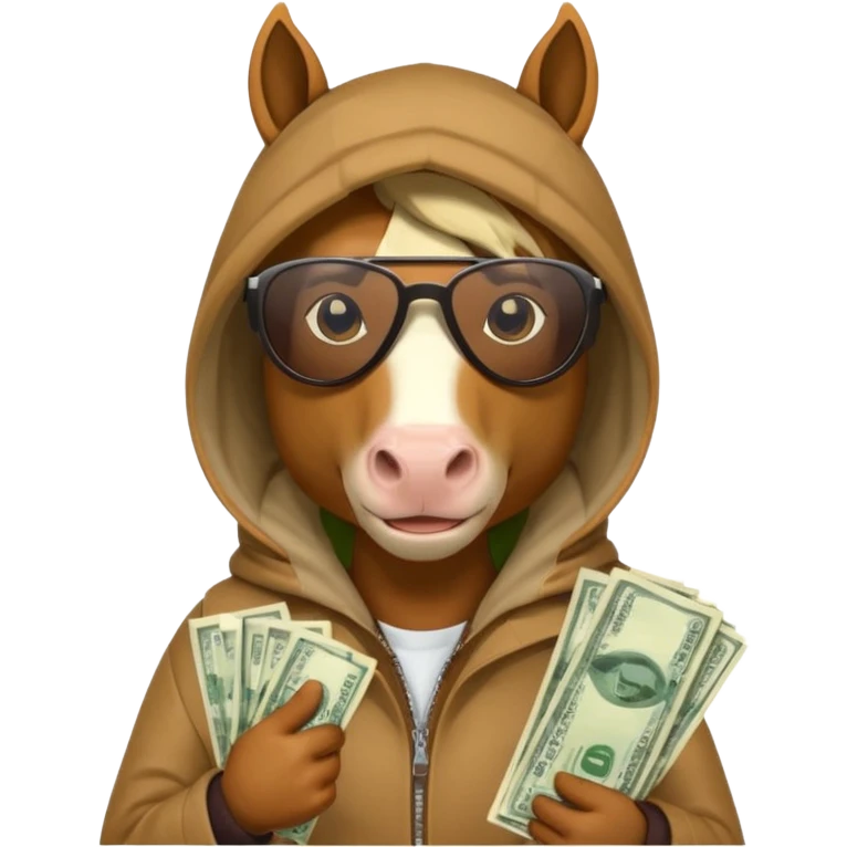 Horse Hood gangster with money emoji