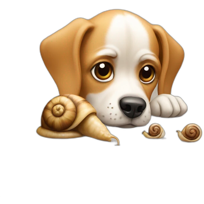 Dog eating snails emoji