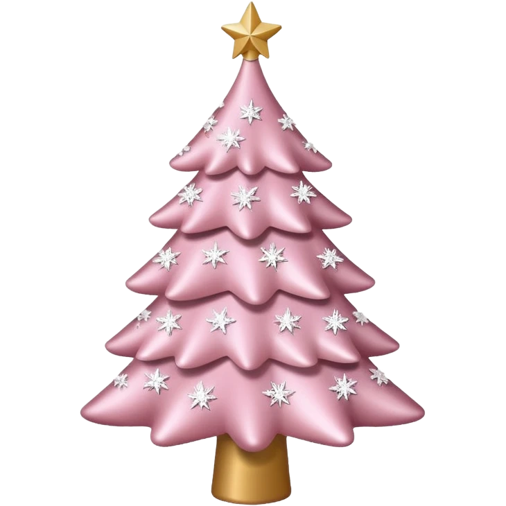 A light pink Christmas tree with white shimmering small stars all over it emoji