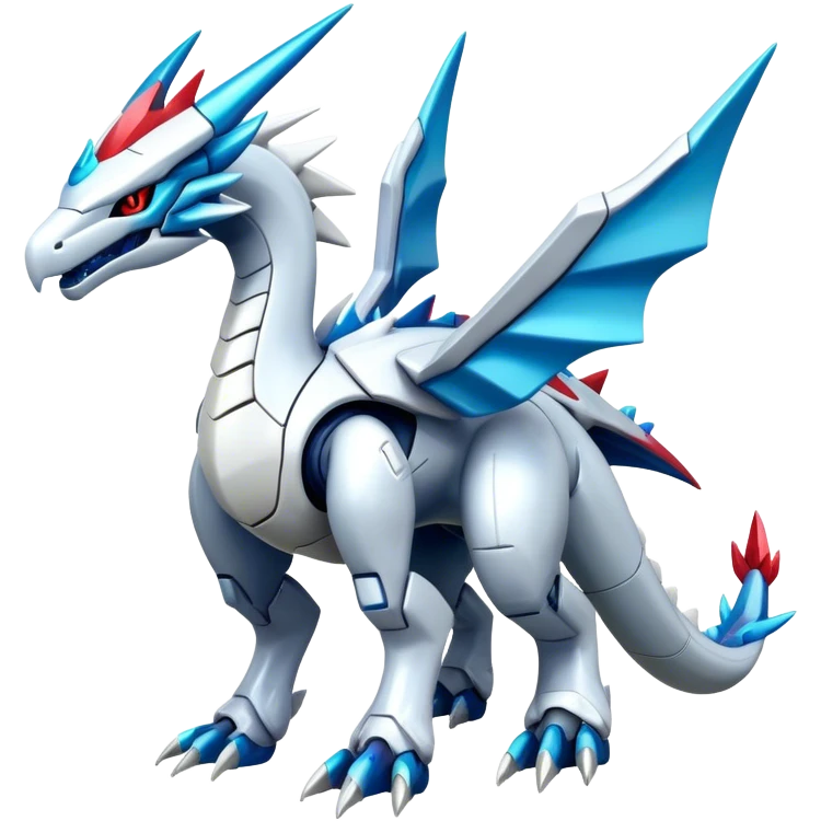 Futuristic Kyurem-reshiram-salamence-dialga-hybrid, full body emoji