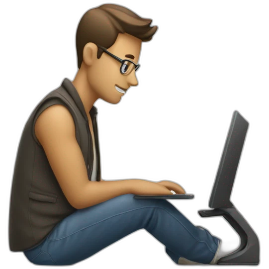 homme qui travaille sur un ordinateur  emoji