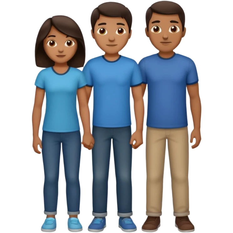 Hispanic family of five: mom, dad, three kids (two boys and one girl in the middle), all with dark brown hair emoji