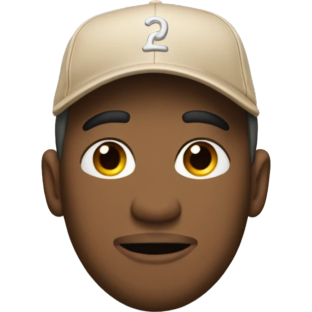 Man wearing a flesh colored butt shaped baseball cap emoji