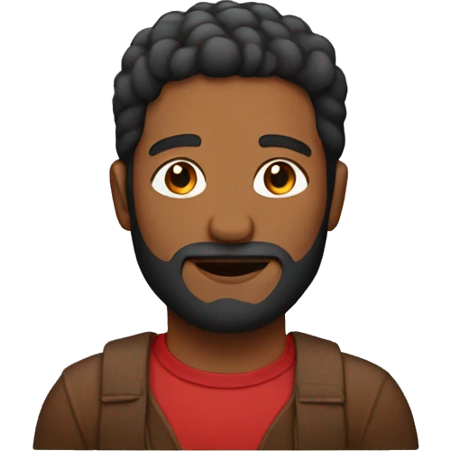 Brown man with a light beard and a red plant emoji