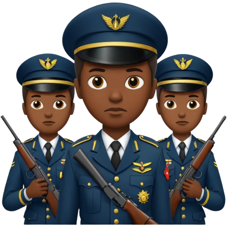 South African soldiers with guns  emoji