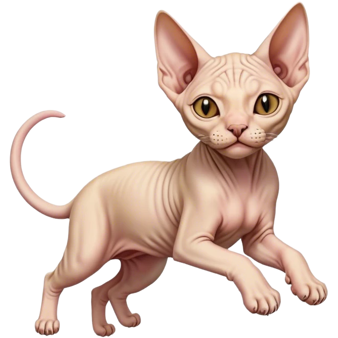 Sphynx cat jumping emoji