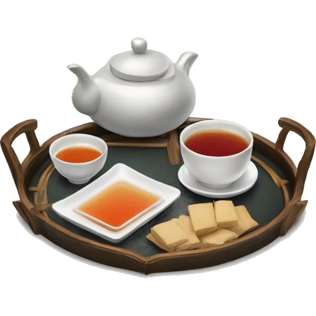 chinese tray with tea emoji