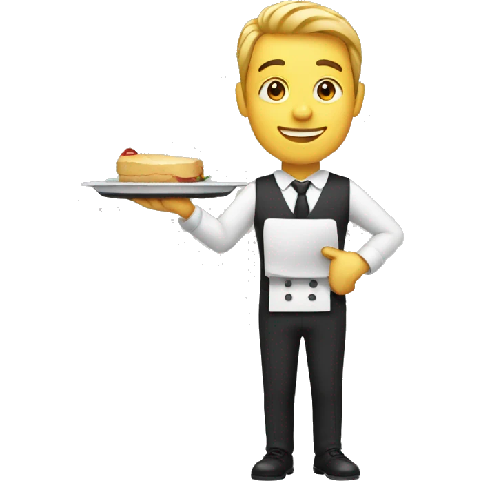 waiter holding tray in his hand emoji