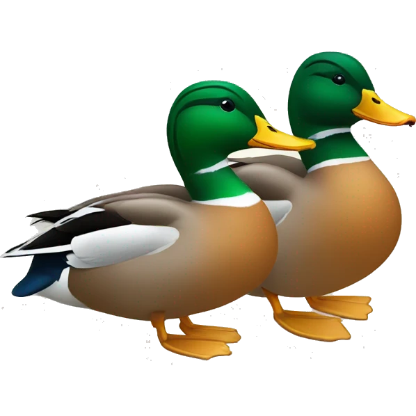 a male and a female mallard ducks in love emoji
