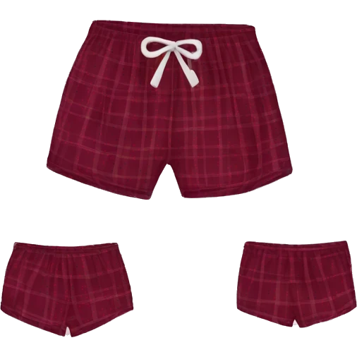 Plaided burgundy pajama short emoji