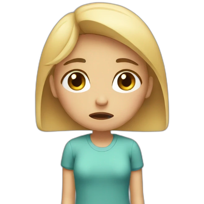 The girl is sad and crying emoji