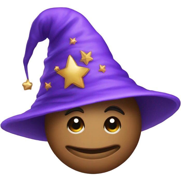 Smoochie face wearing a wizard hat emoji