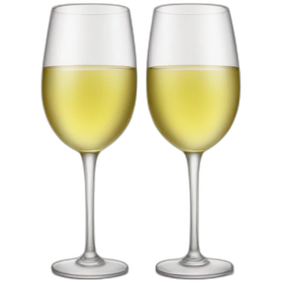 toasting of two glasses with white wine emoji