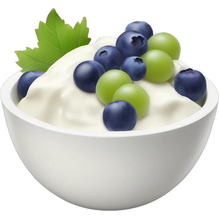 yoghurt bowl with grapes and blueberries emoji