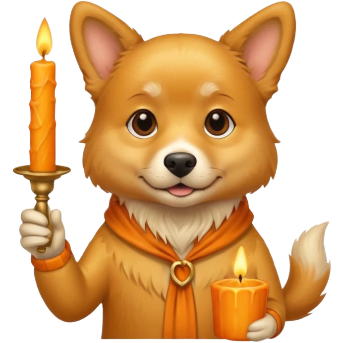 dog holding an aromatic candle in hand emoji