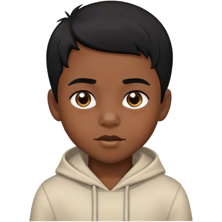  Black child boy with black hair emoji