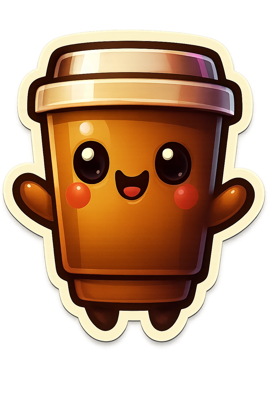 Tall coffee cup, vompassion, offerring a hug emoji