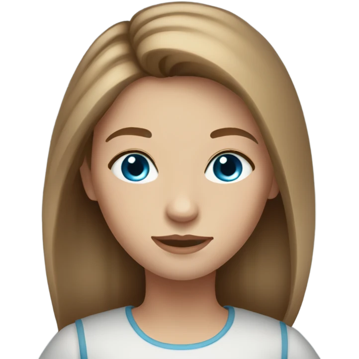 Light brown hair blue eyes girl emoji