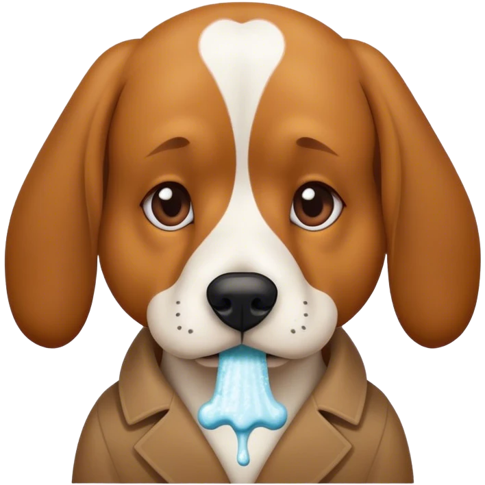 Dog sniffing cociane emoji