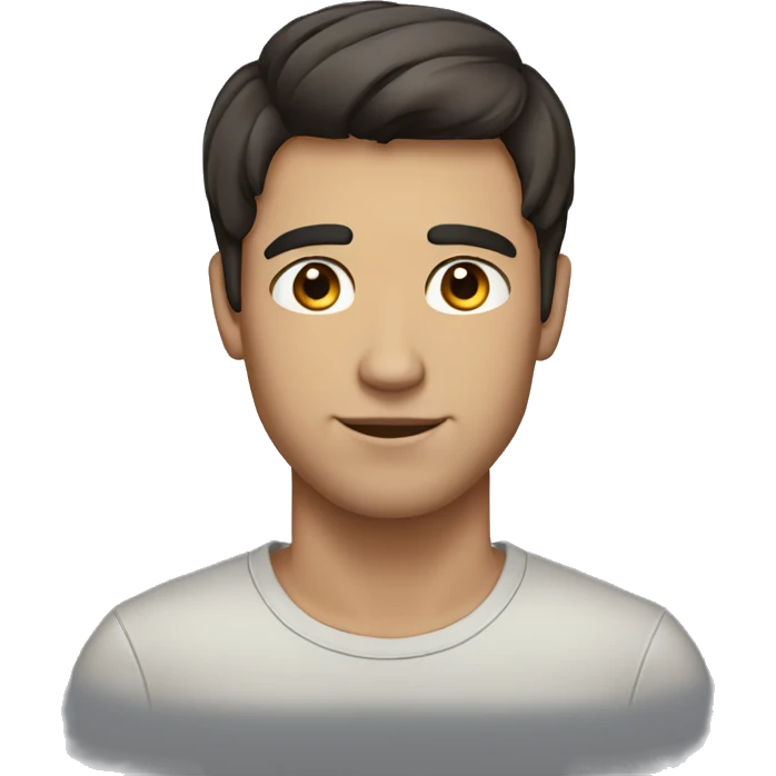 guy with dark short hair brown eyes emoji
