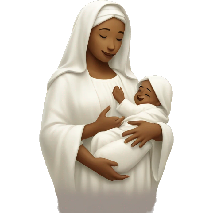 holy Mary with baby Jesus emoji