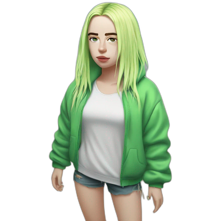 Billie Eilish at beach emoji