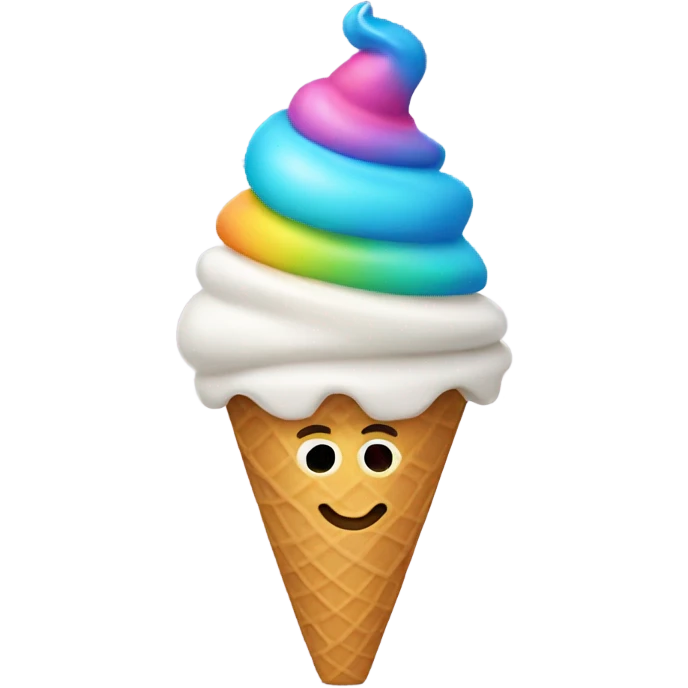 Ice cream cone with a hat on emoji