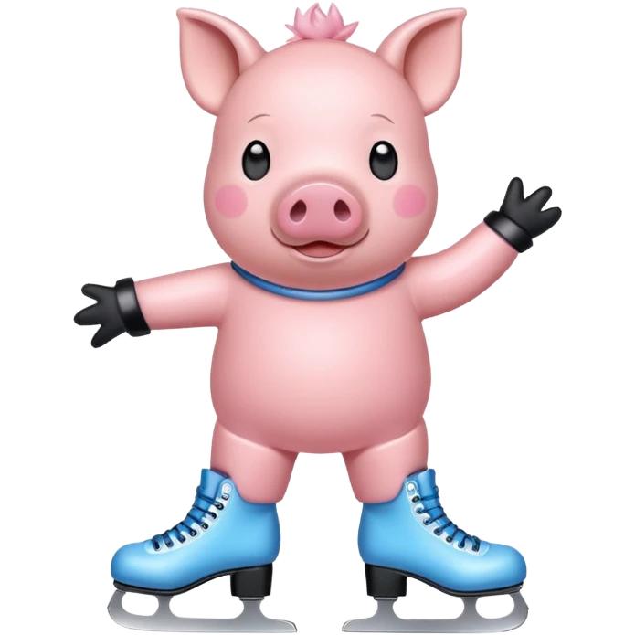 Pig with ice skates emoji