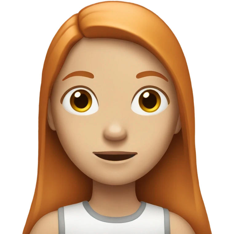 A girl has ginger, straight long hair. emoji
