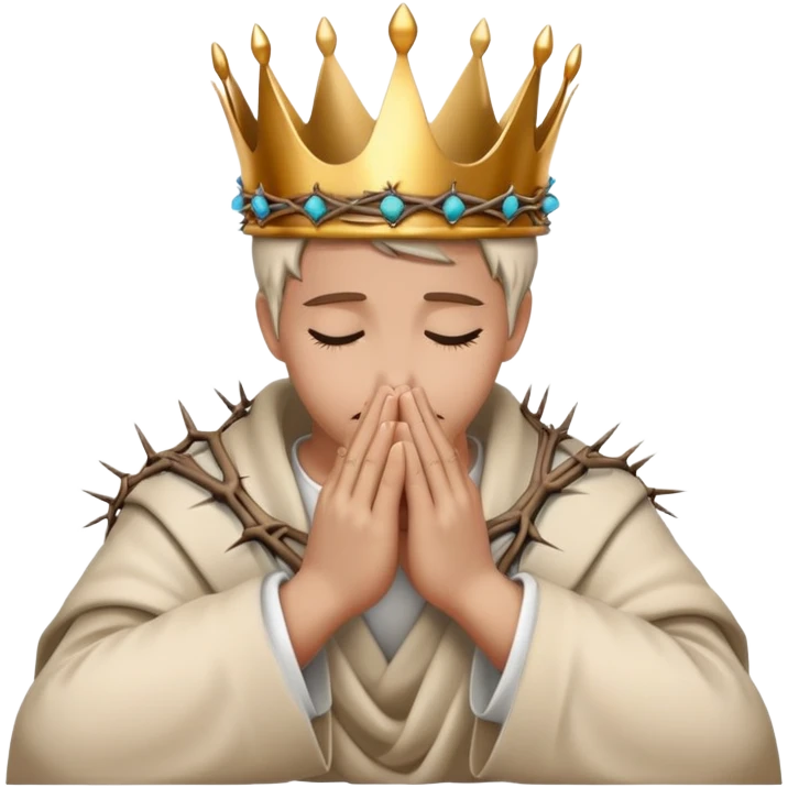 Praying hands with crown of thorns wrapped around emoji