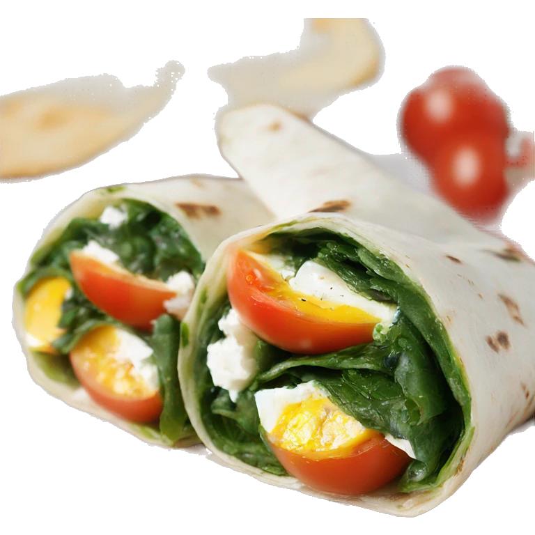 spinach feta egg white tomato wrap emoji
