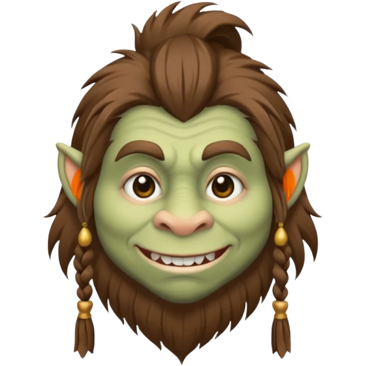 Norsk skogstroll med brunt hår og lang dusk-hale emoji