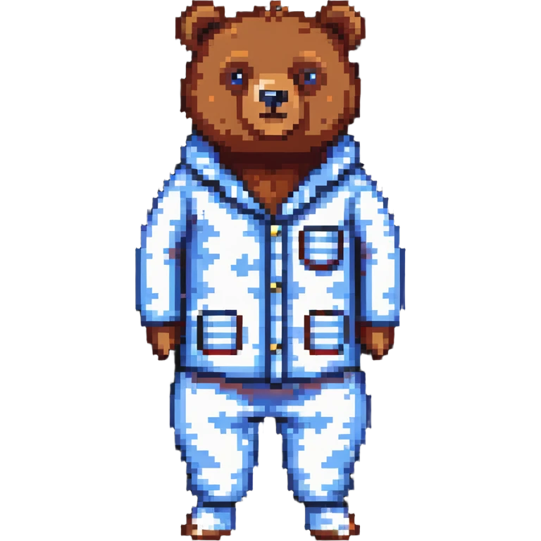 bear wearing pajamas emoji