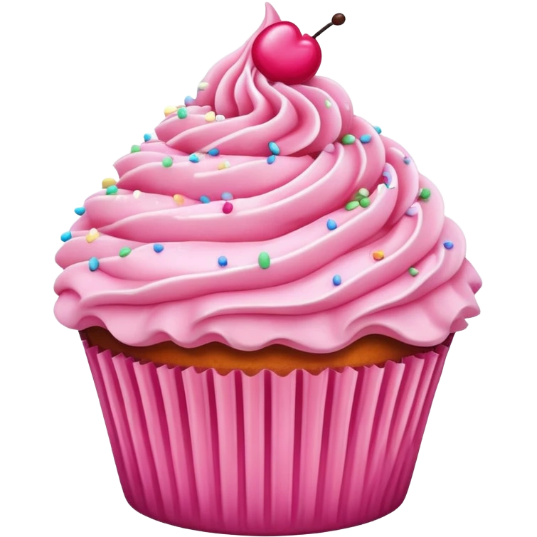 Cupcake with pink icing emoji