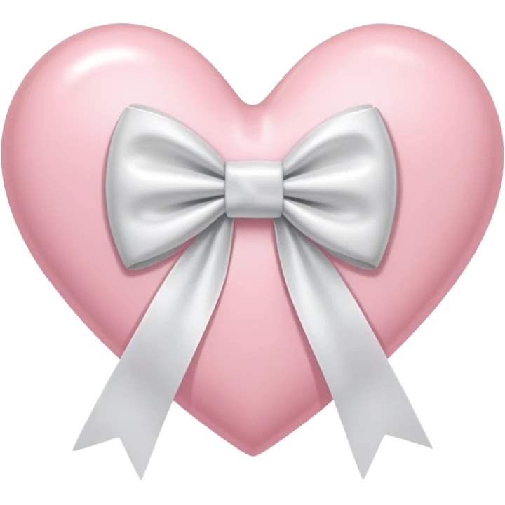 Light pink heart with white ribbon bow emoji