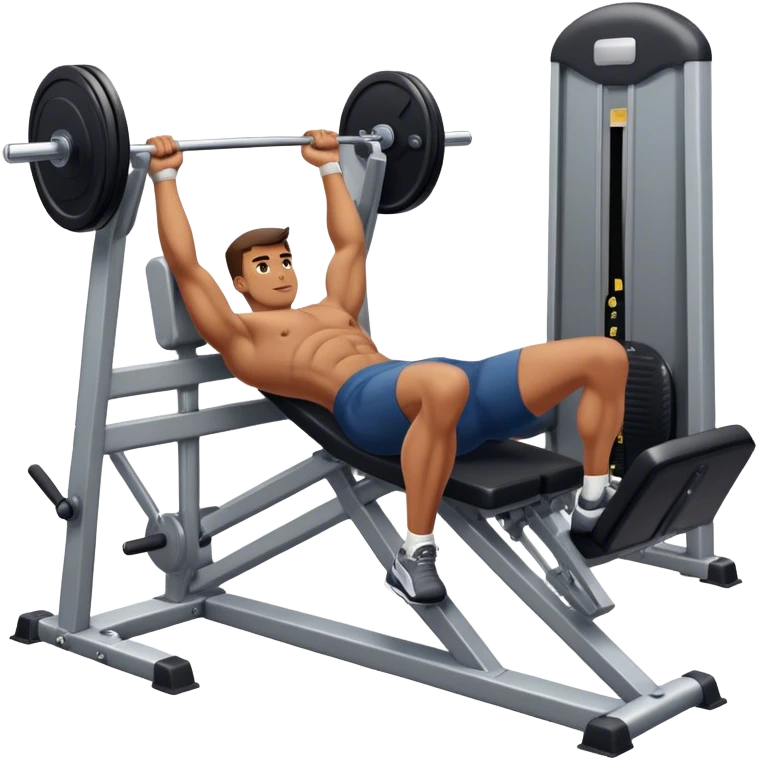 guy lying-down leg-press machine emoji