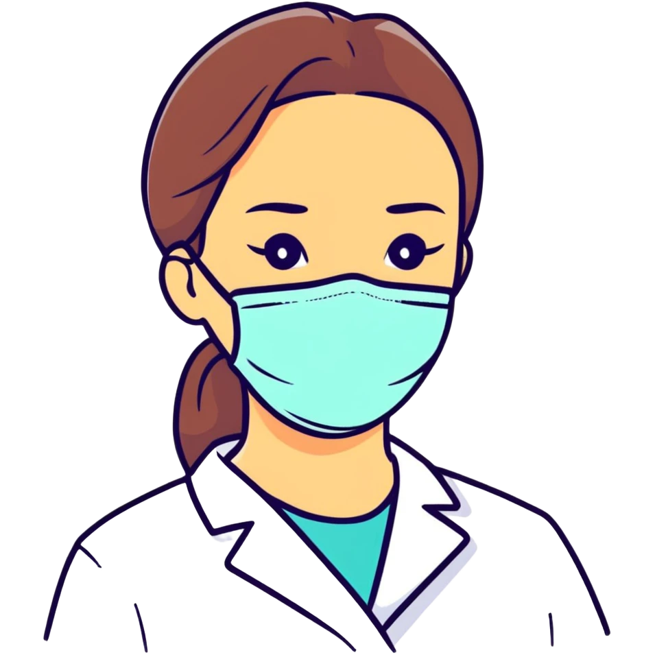 Girl wearing a COVID medical face mask emoji