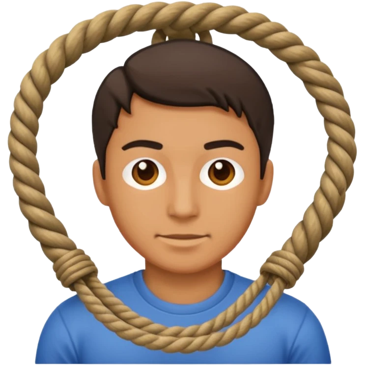 A man using rope to suicide  emoji