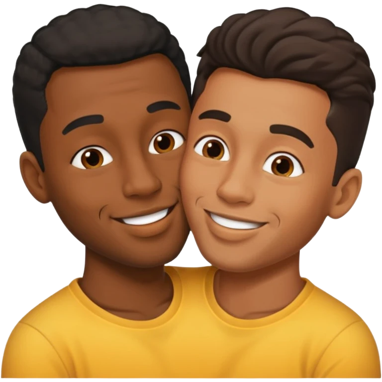 two black men kissing  emoji