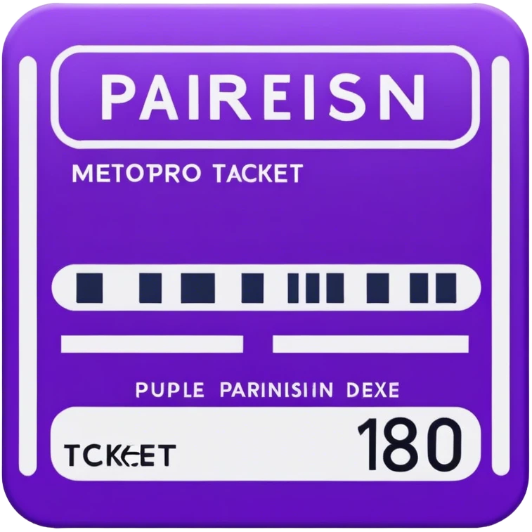 Parisien metro purple ticket  emoji
