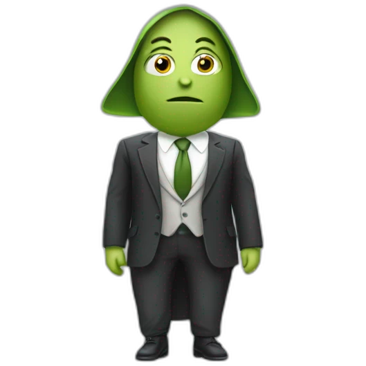 Avocat avec des bras, des jambes et un visage emoji