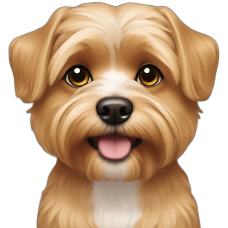 underbite beige shorkie dog halfbody shot emoji