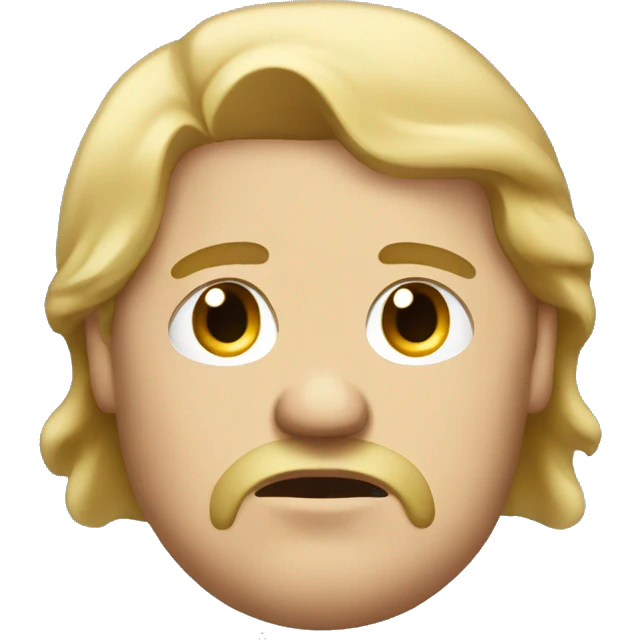 homeless fat man with blond hair sad emoji