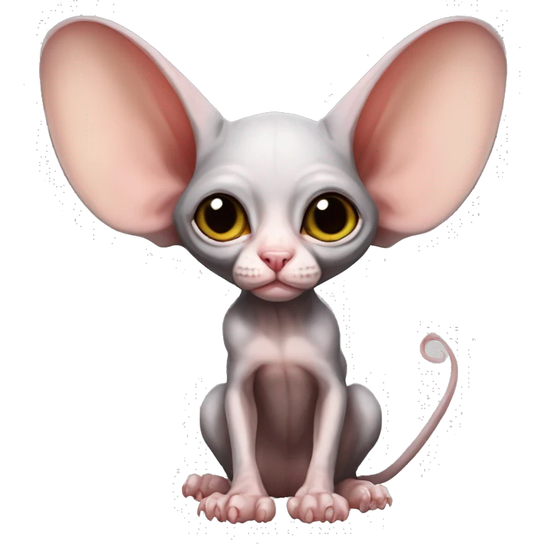 Cute Bat-Winged Sphynx-Rat-Mouse-Rodent-Hybrid full body emoji